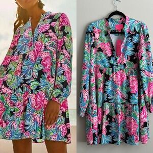 Lilly Pulitzer Winona Stretch Dress Jaguar Jungle size M